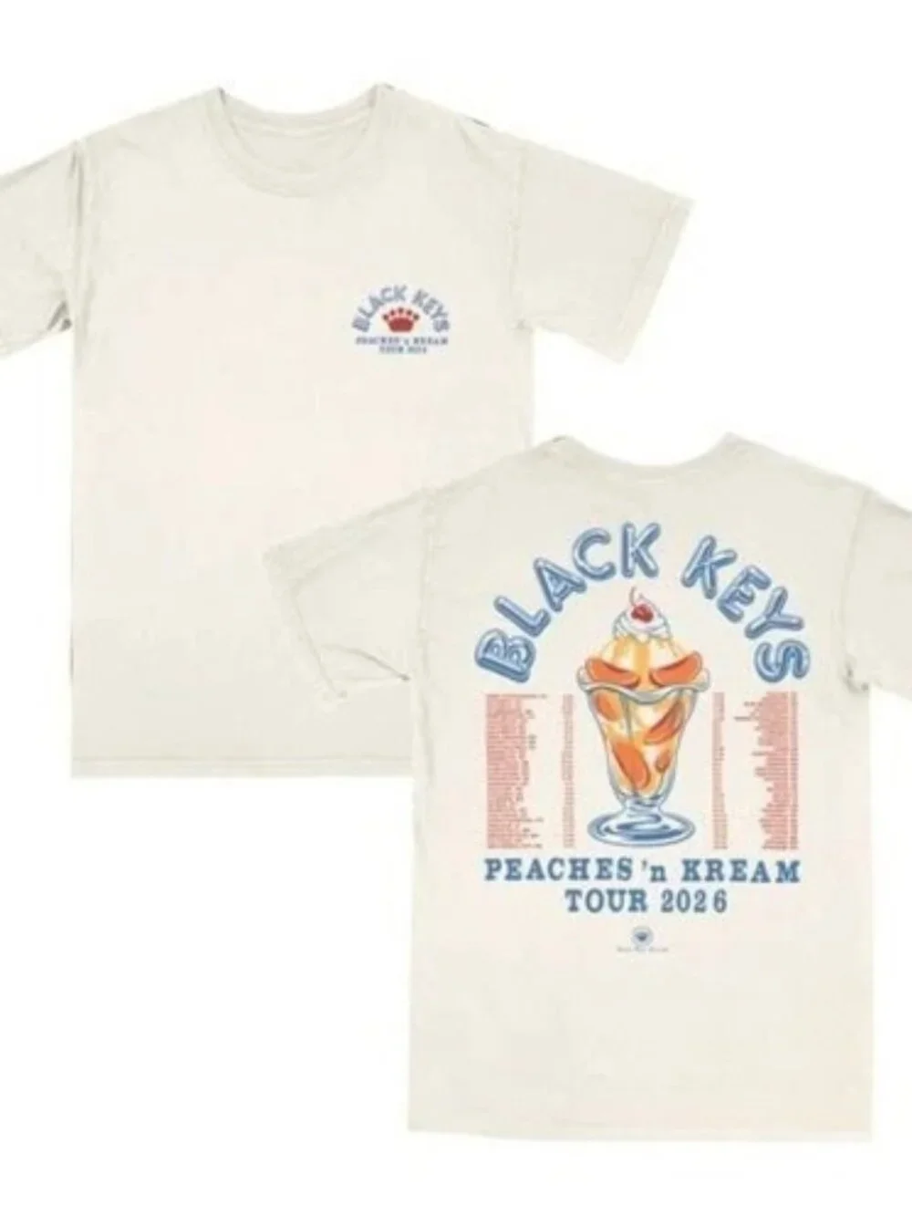 The Black Keys Peaches N Cream Tour 2026 Graphic T-Shirt